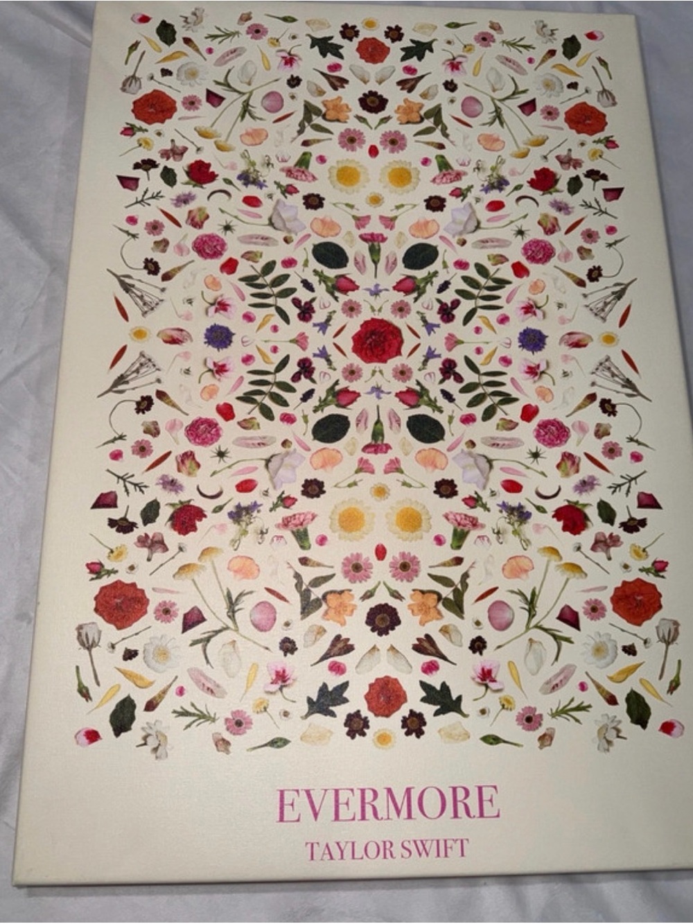 Taylor Swift Evermore Floral Canvas in Pink, Red, Green, Yellow